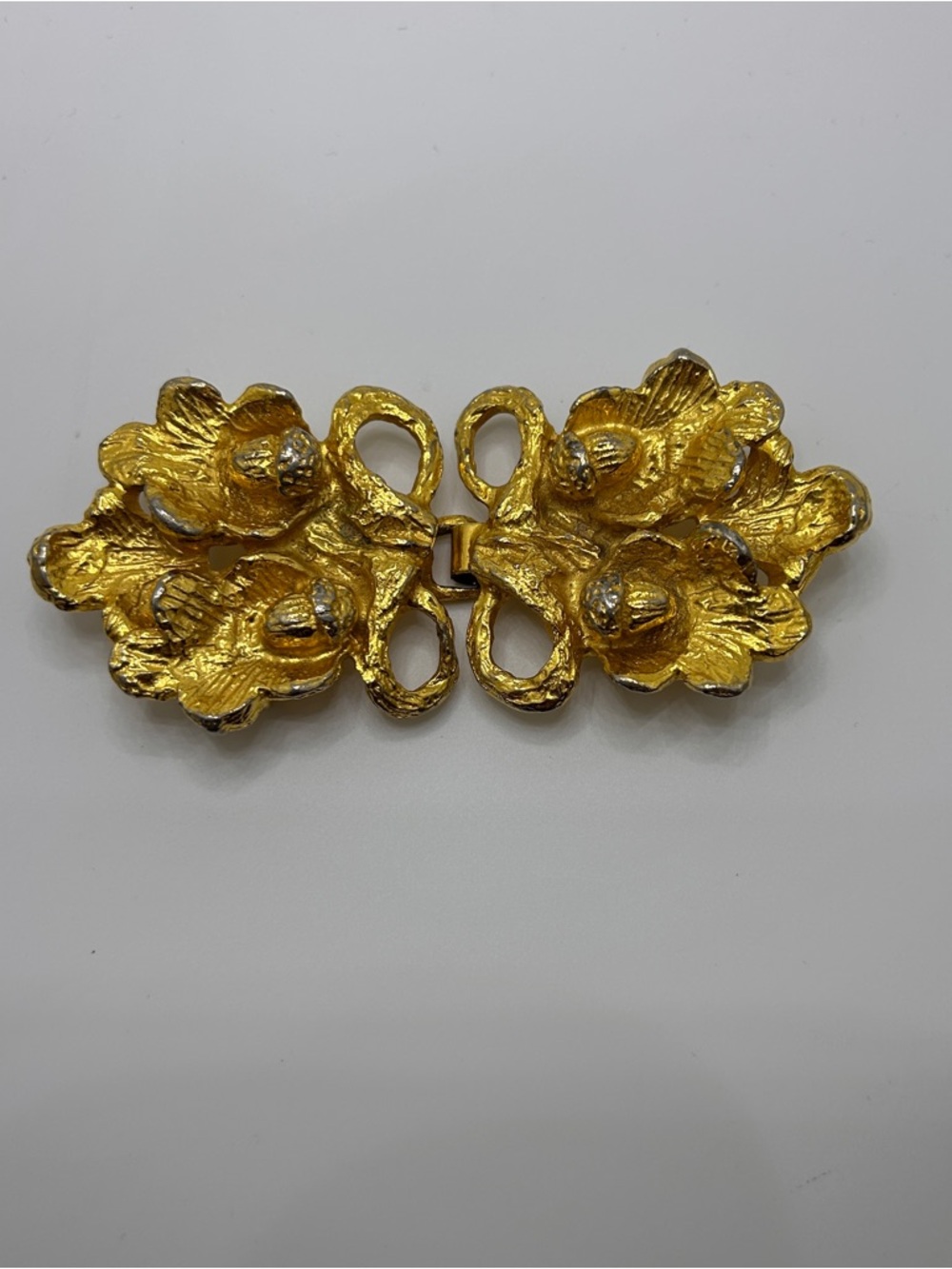 Mimi di N 1972 Gold Acorn Oak Leaf Belt Buckle Clasp Vintage Designer Statement - Picture 2 of 6